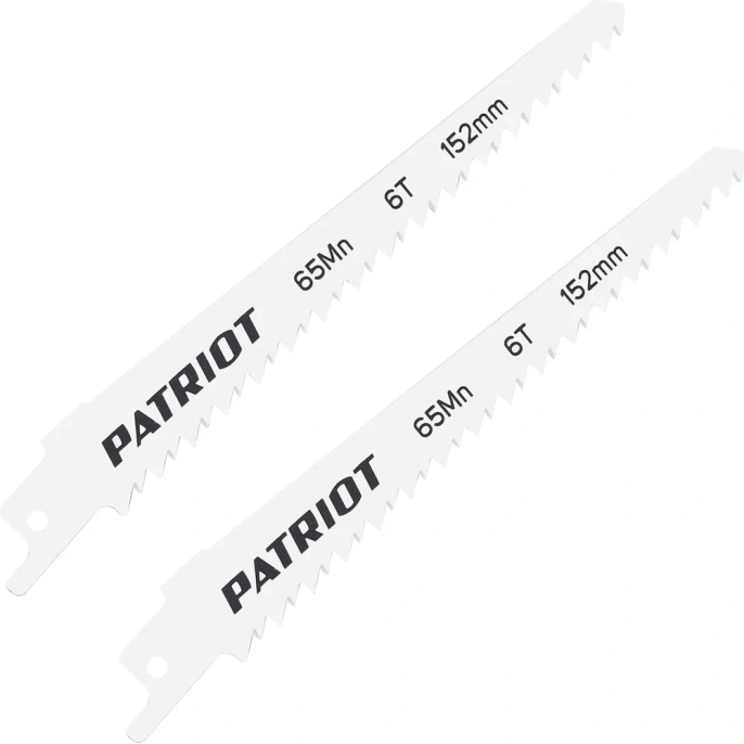 Полотно пильное по дереву (2 шт; 152х19х1.27 мм; 6TPI) для сабельной пилы PATRIOT 814010501