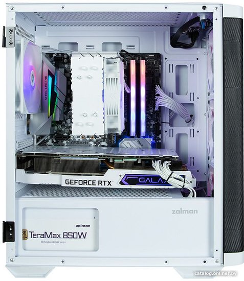 Корпус Zalman M4 Белый материал: сталь, пластик, окно: закаленное стекло, Power, LED Button, Power/HDD LED, MIC, Audio, 2xUSB 3.0, 1xUSB2.0, без БП, 1х3.5''/2.5'', 1x3.5'', 2x2.5"