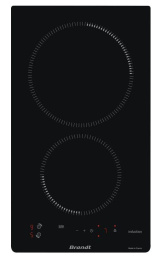 Варочная поверхность Brandt, индукционная, домино, 2 варочных зоны, 10 уровней мощности, индикация остаточного тепла, таймер, Ultraboost, цвет черный BPI1621UB