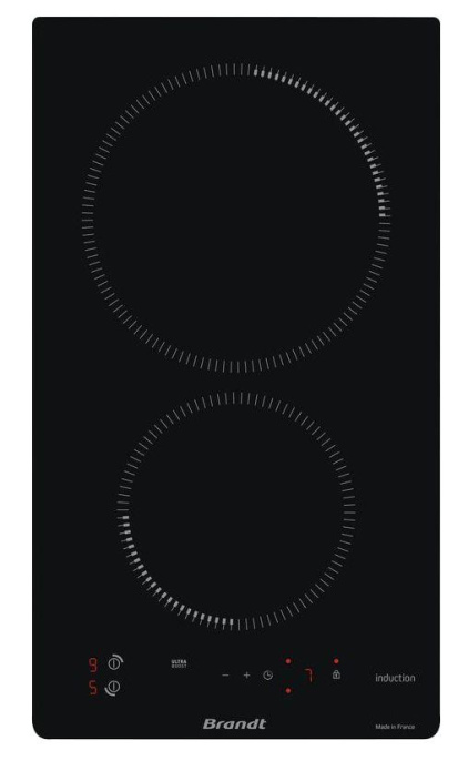 Варочная поверхность Brandt, индукционная, домино, 2 варочных зоны, 10 уровней мощности, индикация остаточного тепла, таймер, Ultraboost, цвет черный BPI1621UB
