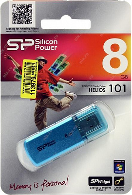 Silicon Power USB Drive 8Gb Helios 101 SP008GBUF2101V1B {USB2.0, Blue}