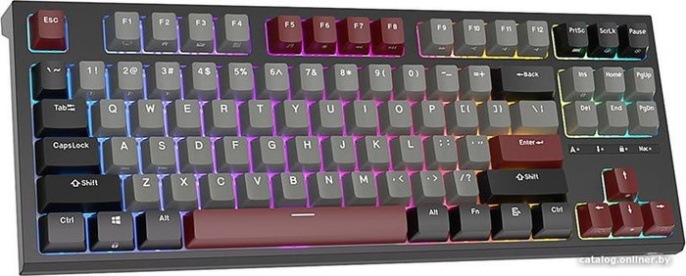 Клавиатура Royal Kludge RK-R87 Black/Gray/Red черный/серый/красный, механическая, проводная, горячая замена клавиш, подсветка RGB, синие свичи