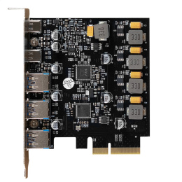 Контроллер ExeGate EXE-313-3A2C 10Gbps (PCI-E x4 v3.0, USB3.2 Gen2 3xType-A + 2xType-C ext., SuperSpeed+ скорость до 10 Гбит/с, ASMedia Chipset ASM3142) EX298301RUS