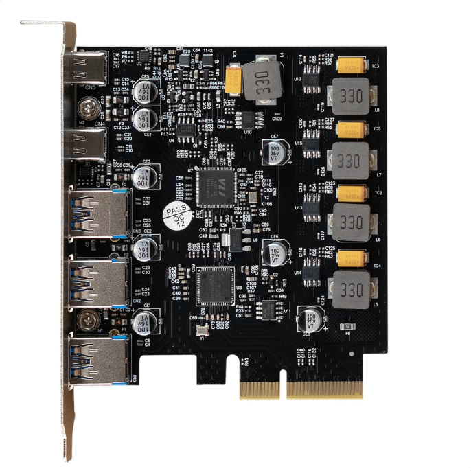 Контроллер ExeGate EXE-313-3A2C 10Gbps (PCI-E x4 v3.0, USB3.2 Gen2 3xType-A + 2xType-C ext., SuperSpeed+ скорость до 10 Гбит/с, ASMedia Chipset ASM3142) EX298301RUS