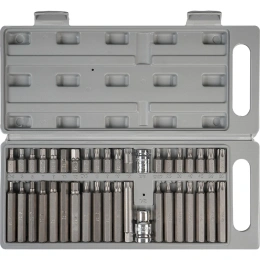 Набор бит вставок TORX, SPLINE, HEX в кейсе (3/8", 30 мм и 75 мм, адаптеры 1/2" и 3/8" DR, 40 предметов) Airline AT-B-52