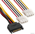 Кабель питания SATA ExeGate EX-CC-SATAM2MF (15pin M/2xMolex F) EX294795RUS
