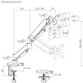 Кронштейн для мониторов Cactus CS-VM-MG-80-BK черный/белый 17"-32" макс.9кг настольный поворот и наклон