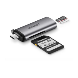 Кардридер UGREEN CM184 (50704) USB-C TF + SD Card Reader. Цвет: серый
