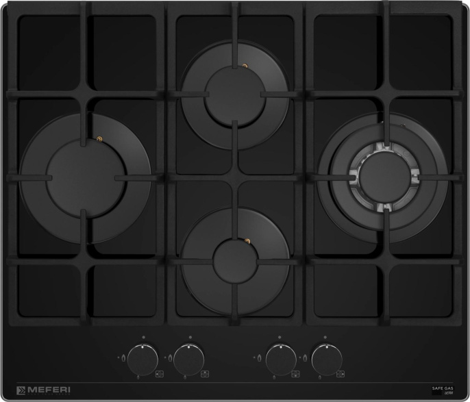 Газовая варочная поверхность Meferi Glass Ultra MGH604 черный