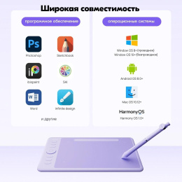 Графический планшет Parblo Intangbo SW USB Type-C фиолетовый 28632187