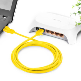 Greenconnect Патч-корд прямой 0.1m, UTP кат.5e, желтый, позолоченные контакты, 24 AWG, литой, GCR-LNC02-0.1m, ethernet high speed 1 Гбит/с, RJ45, T568B