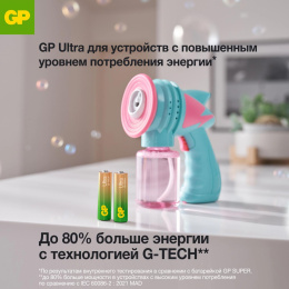 AAA Батарейка GP Ultra Alkaline 24AUA21-2CRSBC2,  2 шт.