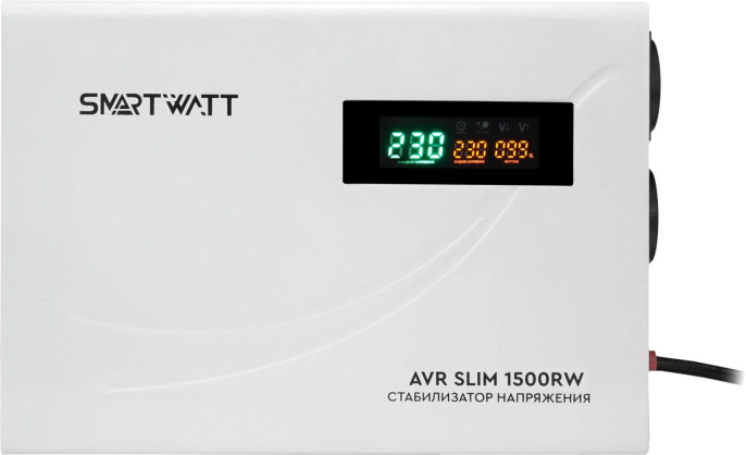 Стабилизатор напряжения Smartwatt AVR Slim 1500RW 1500ВА белый 4512020310003