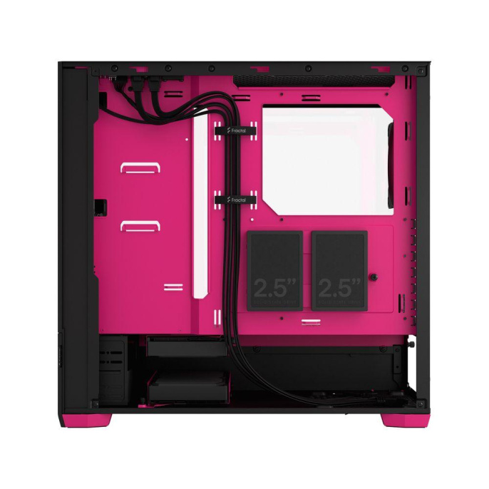Корпус Case Fractal Design Pop Air RGB Magenta Core TG Clear Tint, Midi-Tower, 3x120mm RGB, 2xUSB-A 3.2 ATX, mATX, mITX Black/Magenta FD-C-POR1A-03