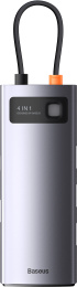 Док-станция Baseus WKWG070013 Metal Gleam Series 4-in-1 Multifunctional Type-C Gray; вход: Type-C; порт: USB3.0*4