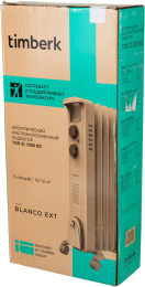 Масляный радиатор Timberk TOR 21.1005 BC, с терморегулятором, 1000Вт, 5 секций, 3 режима, белый