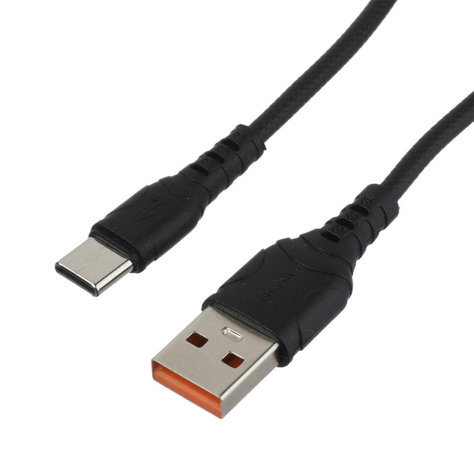 Кабель GoPower GP06T USB m -Type-C m 1.0м 2.4A ПВХ черный 1/200/800 00-00022782