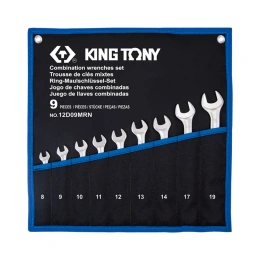 Набор комбинированных ключей KING TONY 8-19 мм, чехол из теторона, 9 предметов 12D09MRN
