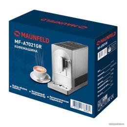 Кофемашина MAUNFELD MF-A7021GR 1470 Вт, корпус металл/пластик, капучинатор ручной, используемый кофе: зерновой, цвет серый