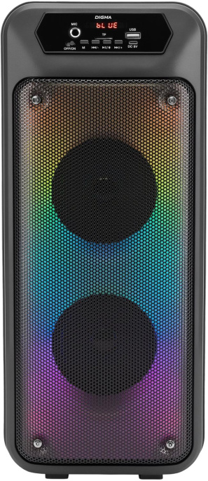 Музыкальный центр Digma D-MC1705, 40Вт, с караоке, Bluetooth, FM, USB, micro SD, черный