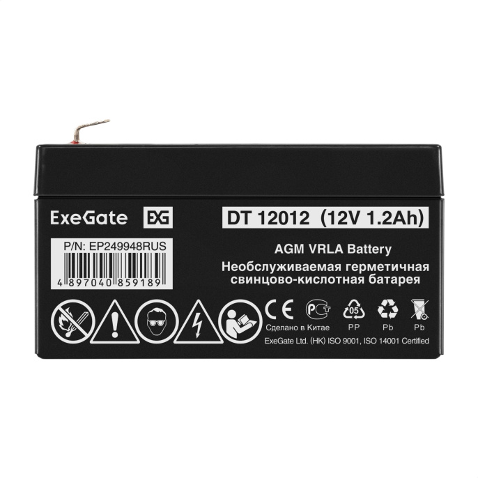Аккумуляторная батарея ExeGate DT 12012-F1 (12V 1.2Ah, клеммы F1) EP249948RUS