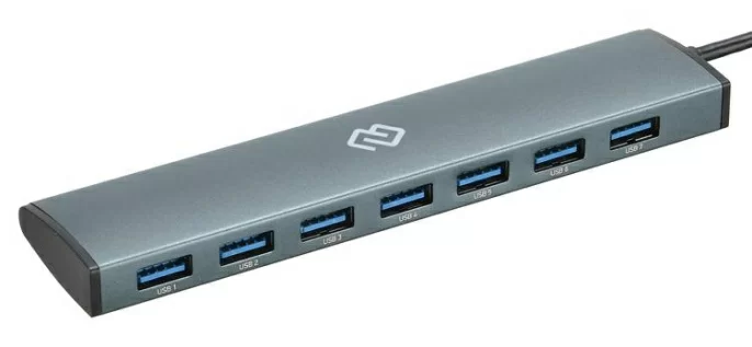 Разветвитель USB-C Digma HUB-7U3.0-UC-G 7порт. серый