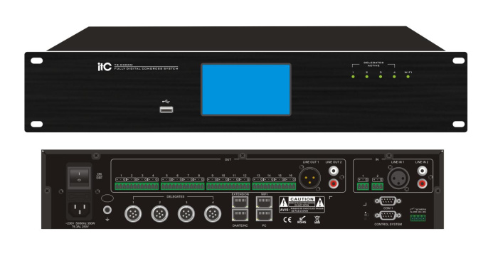 ITC TS-0300M, цифровой контроллер для проводных и беспроводных конференц-систем