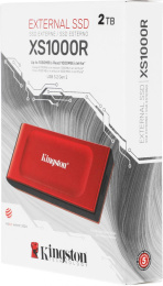 Внешний диск SSD Kingston XS1000 SXS1000R/2000G, 2ТБ, красный