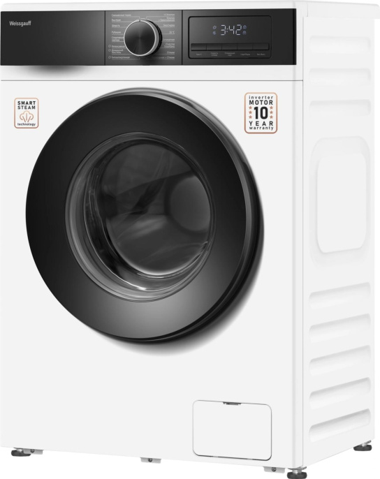 Стиральная машина WEISSGAUFF WM 45610 Inverter Steam, с фронтальной загрузкой, 6кг, 1000об/мин, с паром, инверторная