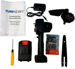 Цепная пила TURBOSKY MP-06,  аккумуляторная,  21В,  1500Ач,  с одним аккумулятором [мр-06]
