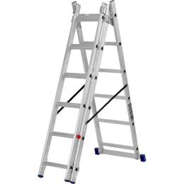 Алюминиевая трехсекционная лестница СИБРТЕХ 3х6 ступеней 97816