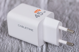 Сетевое зарядное устройство CABLETIME GA45W (CT-GAN45-PW) GaN PD3.0 45 Вт A+C, белый