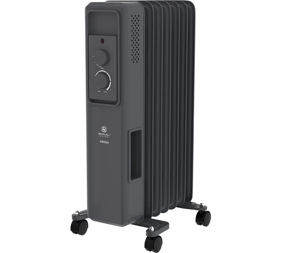 Масляный радиатор Royal Clima Ardea ROR-AR7-1500M, с терморегулятором, 1500Вт, 7 секций, 3 режима, графитовый