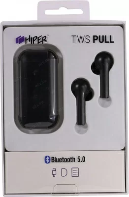 HIPER HTW-MX1 {20-20000 Гц, 16 Ом, 2x40 мАч, Bluetooth 5.0, с микрофоном, 400 мАч, черный}