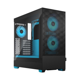Корпус Case Fractal Design Pop Air RGB Cyan Core TG Clear Tint, Midi-Tower, 3x120mm RGB, 2xUSB-A 3.2 ATX, mATX, mITX Black/Cyan FD-C-POR1A-02