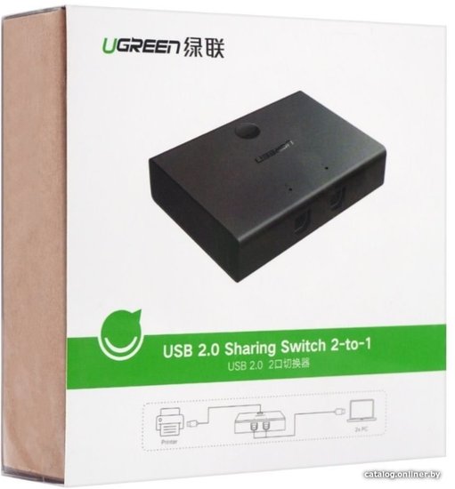 Разветвитель Ugreen 30345 USB 2.0 Type-A, черный