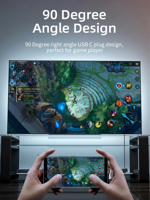 Кабель CABLETIME CC11K (CT-C160-PU31-CMRHD1-S1.8) 1.8 м, USB TYPE C - HDMI 90° 4K/60 Гц