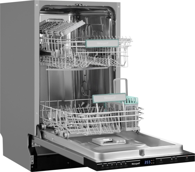 Встраиваемая посудомоечная машина WEISSGAUFF BDW 4526 D, узкая, ширина 44.8см, полновстраиваемая, загрузка 10 комплектов 432978