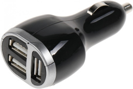 Автомобильное зарядное устройство HAMA H-173603, 3xUSB-A, 5Вт, 2.1A, черный [00173603]