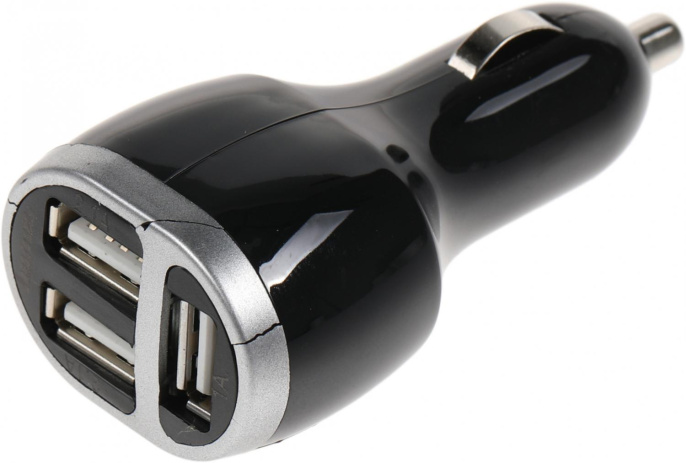 Автомобильное зарядное устройство HAMA H-173603, 3xUSB-A, 5Вт, 2.1A, черный [00173603]