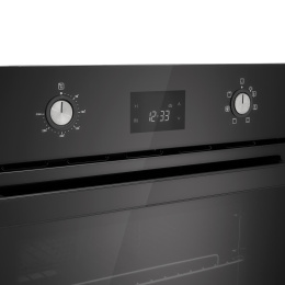 Электрический духовой шкаф Evelux Электрический духовой шкаф, 60 см, объем 65 л, механическое + сенсорное управление, LED дисплей, таймер, конвекция, 7 режимов, гриль, защита при перегреве, защита от детей, 2 стекла в дверце, цвет черный