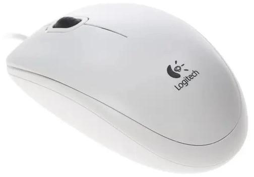 Мышь проводная Logitech B100, оптическая, USB, 1000dpi, белый [910-003360]