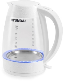 Чайник электрический Hyundai HYK-G4506 2л. 2200Вт белый корпус: стекло/пластик