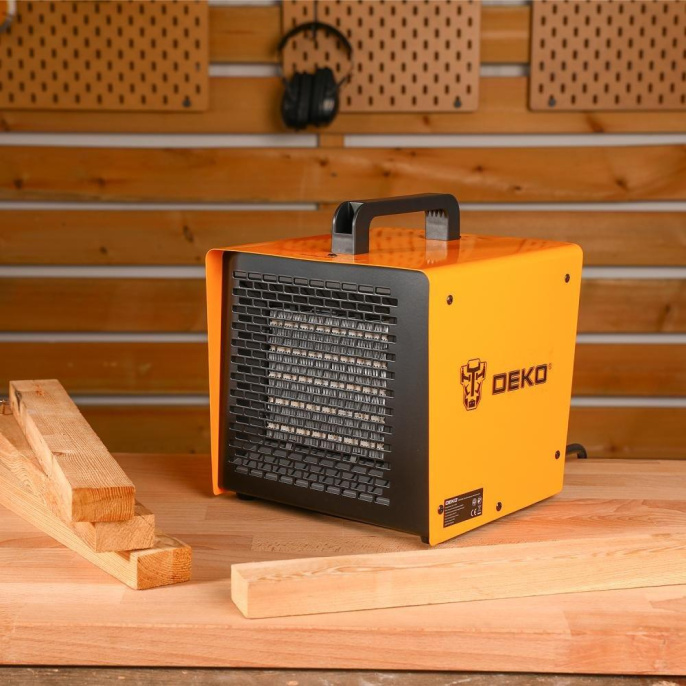 Электрическая тепловая пушка DEKO DKIH3300, 3.3кВт, желтый [082-1009]