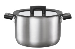 Кастрюля стальная с крышкой 5л/22 см Hard Face FISKARS