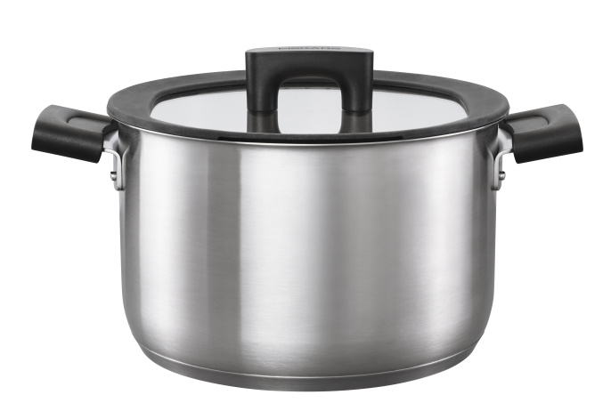 Кастрюля стальная с крышкой 5л/22 см Hard Face FISKARS