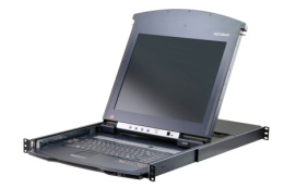 KVM консоль ATEN 17" 1-Local/Remote Share Access 16-Port Multi-Interface Cat 5 Dual Rail LCD KVM over IP switch KL1516AIM-AXA-RG
