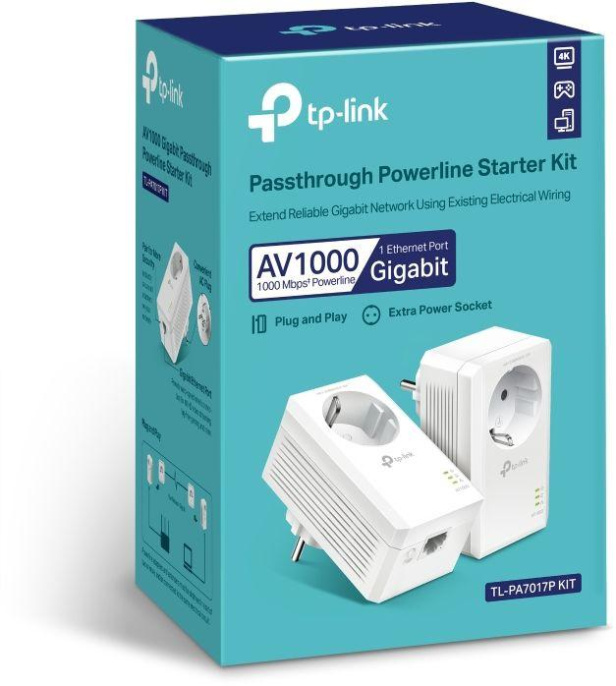 Сетевой адаптер HomePlug AV TP-Link TL-PA7017P KIT AV1000 Gigabit Ethernet упак.:2шт