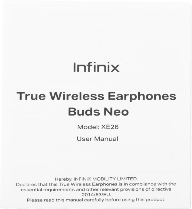 Гарнитура внутриканальные Infinix XBuds XE26 белый беспроводные bluetooth в ушной раковине 10311752