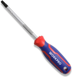 Отвертка WorkPro Torx T20x100мм (WP221041) (хром-ванадиевое лезвие, черный магнитный наконечник, эргономичная ручка для удобного захвата)